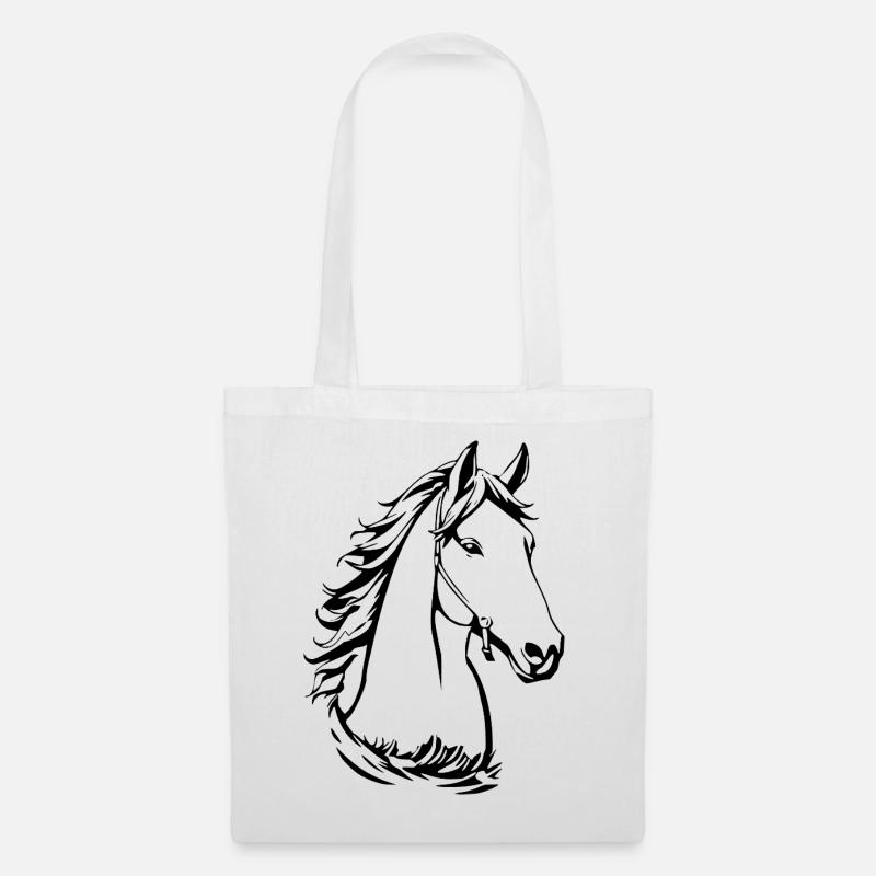 Pferde T-shirt Geschenk Reiter - Stoffbeutel - Weiß