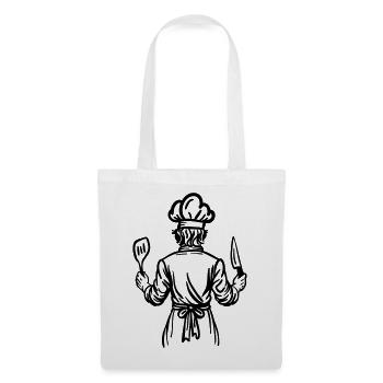 Father’s Kitchen Soul – Chef Line Art Design - Stoffbeutel - Weiß - Vorne