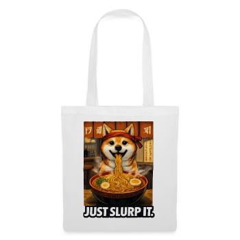 Shiba Ramen Just Slurp It - Stoffbeutel - Weiß - Vorne