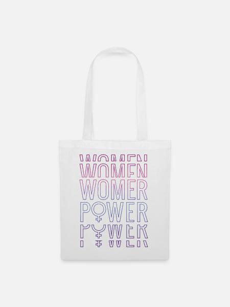 Women Power Feminismus Typografie Design - Stoffbeutel - Weiß