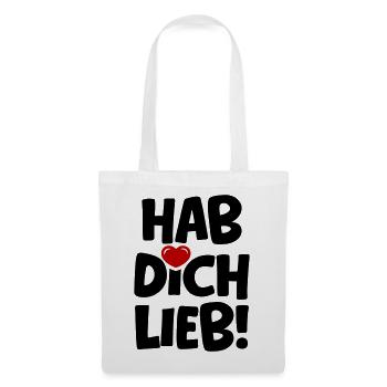 Hab Dich Lieb - Liebe Verliebt - Stoffbeutel - Weiß - Vorne