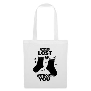 Totally Lost Without You – Funny Socks Saying - Tote Bag - white - Front
