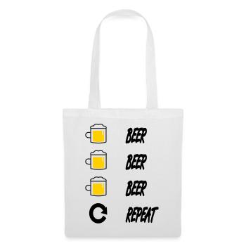 beer beer beer repeat - Tote Bag - white - Front