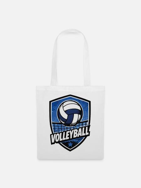 Volleyball Shield Motiv - Stoffbeutel - Weiß
