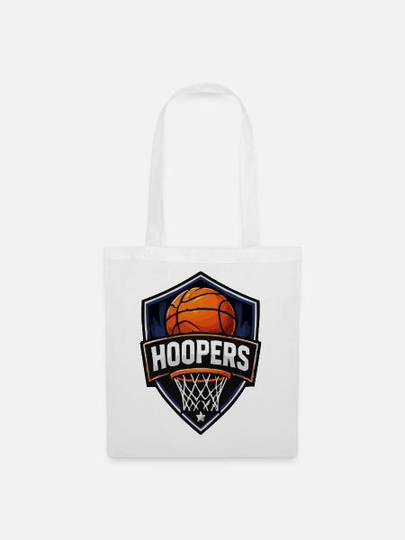 Hoopers Schild Basketball Logo - Stoffbeutel - Weiß