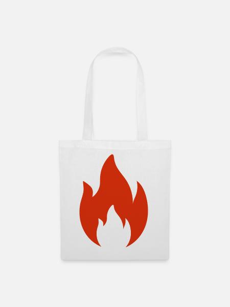 Flamme - Stoffbeutel - Weiß