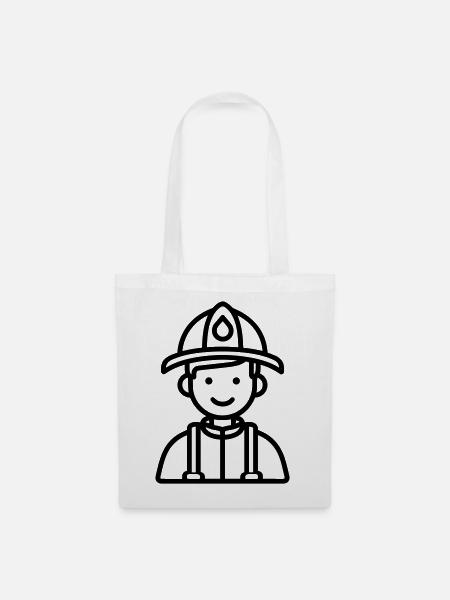 Feuerwehrmann - Stoffbeutel - Weiß