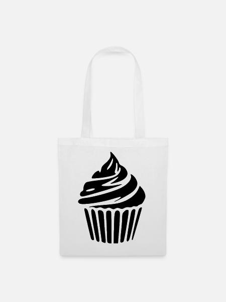 Cupcake Muffin Bäckerei backen Geschenk - Stoffbeutel - Weiß