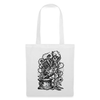 Skeleton with roses engraving - Tote Bag - white - Front
