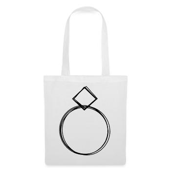 Ring handgezeichnet - Stoffbeutel - Weiß - Vorne