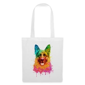 German Shepherd Aquarell Illustration - Stoffbeutel - Weiß - Vorne