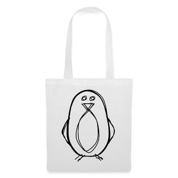 Pinguin handgezeichnet - Stoffbeutel - Weiß - Vorne