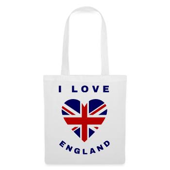 Print-on-Demand-T-Shirt Love Flag Englisch Britisch - Stoffbeutel - Weiß - Vorne