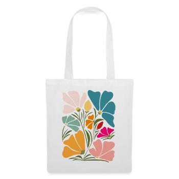 Wildflower Bouquet – Bunte Blumen im  Boho Stil - Stoffbeutel - Weiß - Vorne