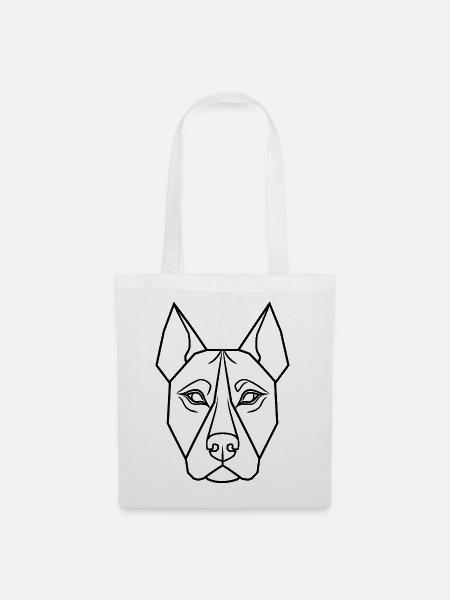 Hund geometrisch - Stoffbeutel - Weiß