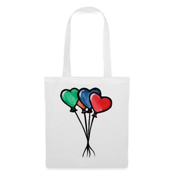 Aquarell-Herzballons-Trio - Stoffbeutel - Weiß - Vorne