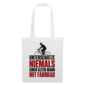 Unterschätze Nie einen alten Mann mit Fahrrad - Stoffbeutel - Weiß - Vorne