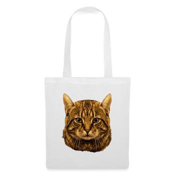getigerte katze kopf Illustration auf Kleidung - Stoffbeutel - Weiß - Vorne