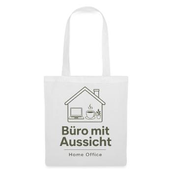 Büro mit Aussicht: Home‑Office Skizze - Stoffbeutel - Weiß - Vorne