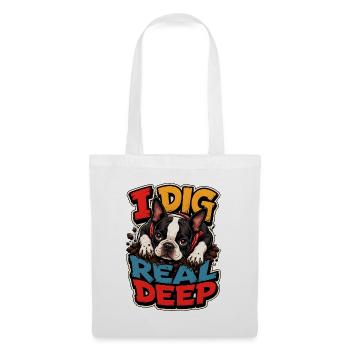 Boston Terrier - Stoffbeutel - Weiß - Vorne