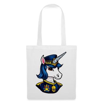 Unicorn Polizei / Polizist Einhorn - Stoffbeutel - Weiß - Vorne