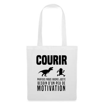 Courir course à pied humour motivation t rex - Sac en tissu - blanc - Devant