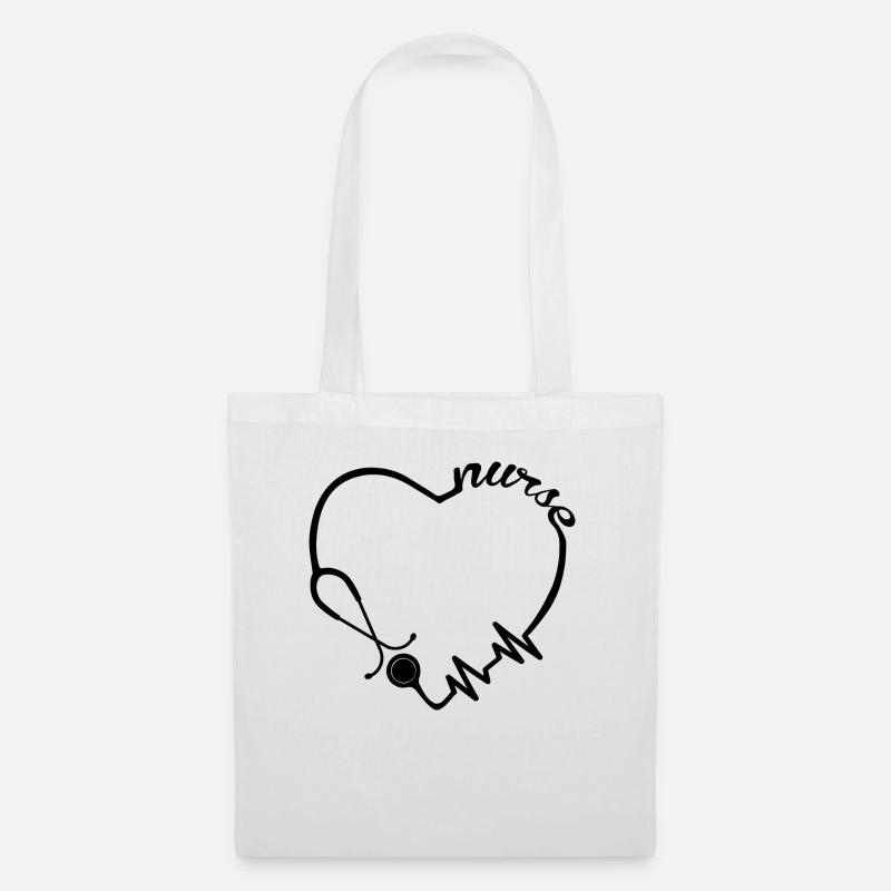 Nurse Stethoscope Minimalist - Stoffbeutel - Weiß