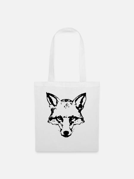 fox_head - Stoffbeutel - Weiß