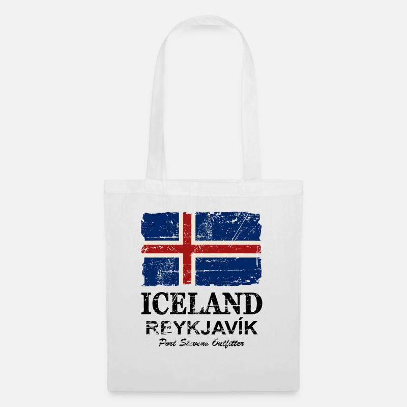 Iceland Vintage Flag - Stoffbeutel - Weiß