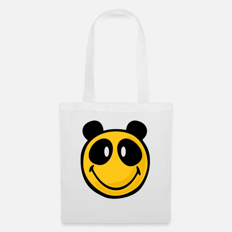 Smiley Panda - Stoffbeutel - Weiß