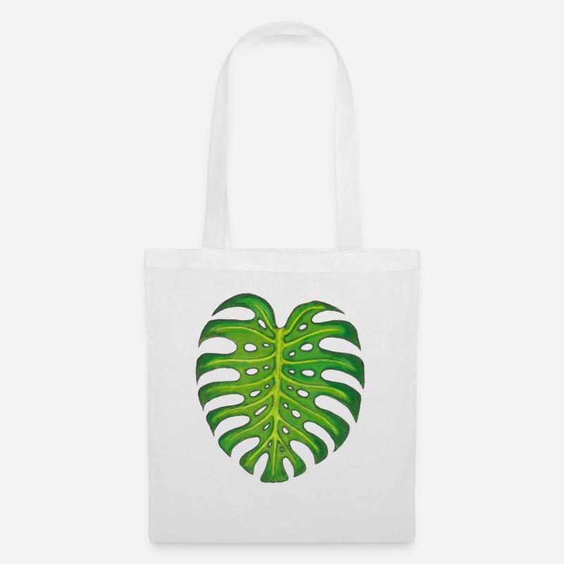 Monstera / Blatt - Stoffbeutel - Weiß