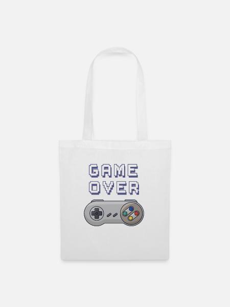 Game Over Retro-Gaming-Controller - Stoffbeutel - Weiß