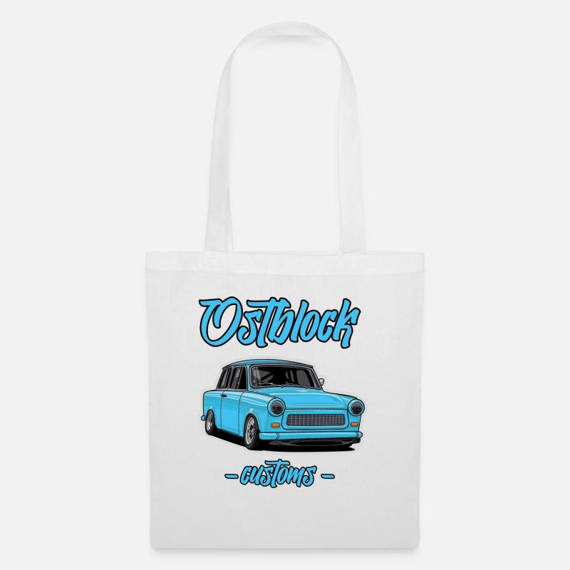 Trabi Illustration // Ostblock - Stoffbeutel - Weiß