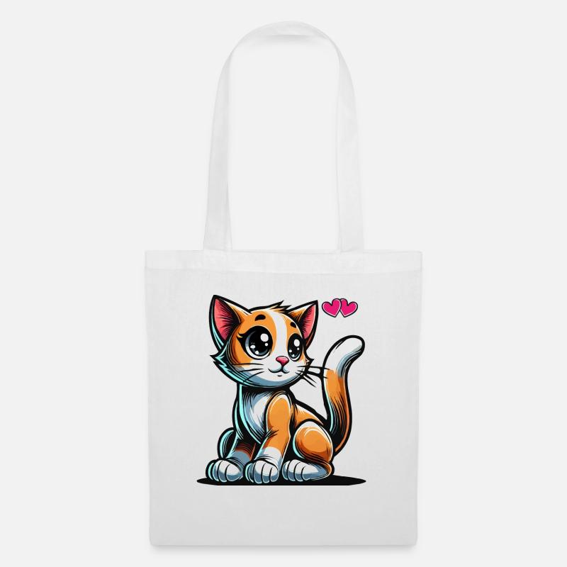 katze love - Stoffbeutel - Weiß