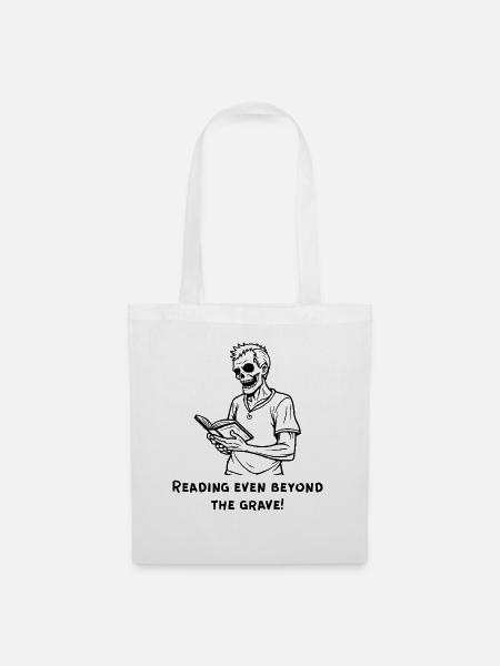 Zombie with Book – Reading Beyond Death - Stoffbeutel - Weiß