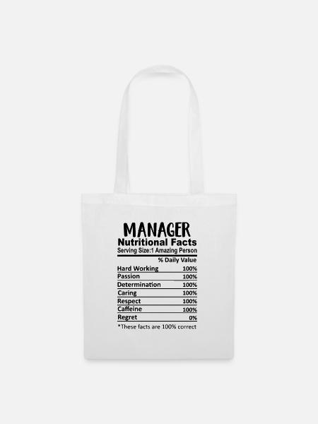 Manager Nährwertangaben Lustig - Stoffbeutel - Weiß