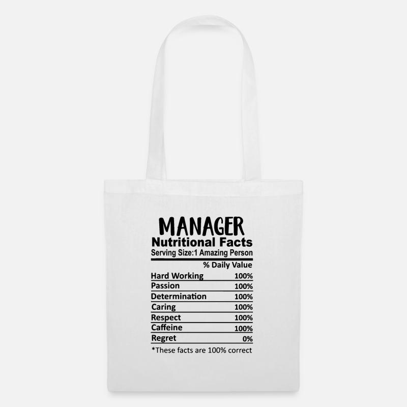 Manager Nährwertangaben Lustig - Stoffbeutel - Weiß