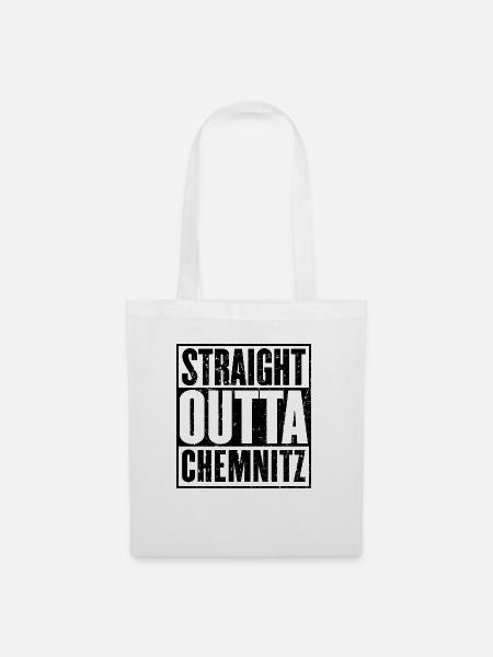 Gerade Outta Chemnitz - Stoffbeutel - Weiß
