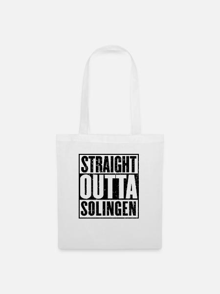 Gerade Outta Solingen - Stoffbeutel - Weiß
