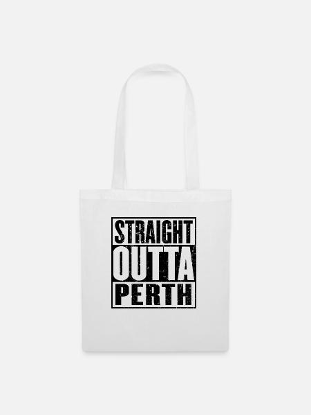 Gerade Outta Perth - Stoffbeutel - Weiß