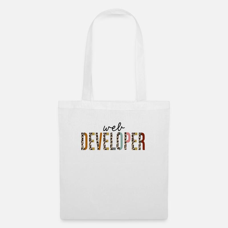 web developer Leopard Print Funny - Tote Bag - white