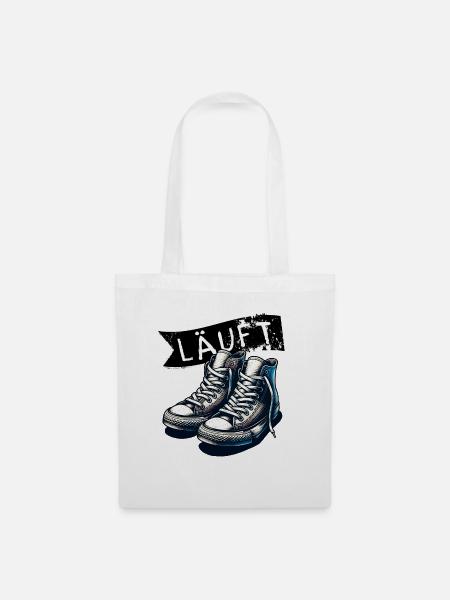 Laufen Motto mit Schuhe Sneaker Läuft - Stoffbeutel - Weiß