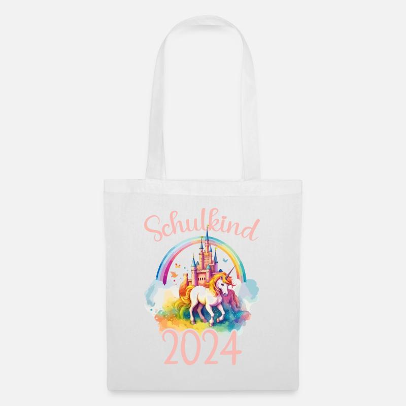 Schulkind 2024 Einhorn Einschulung Schule Schüler - Stoffbeutel - Weiß