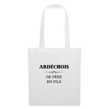 t shirt ardechois de père en fils cadeau ardeche - Sac en tissu - blanc - Devant