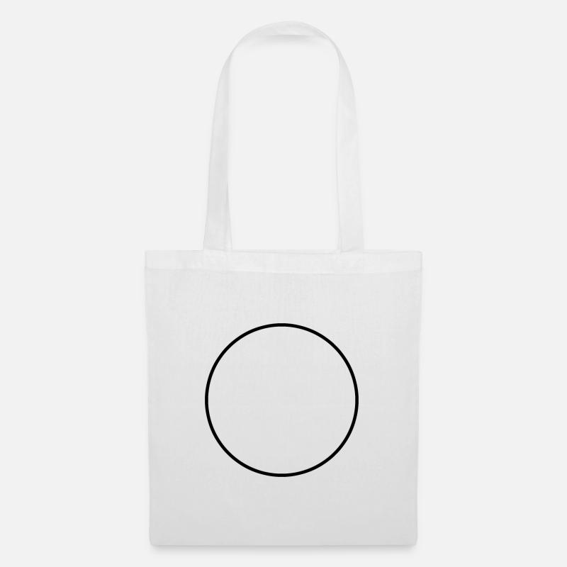 Round Circle Black Outline - Stoffbeutel - Weiß