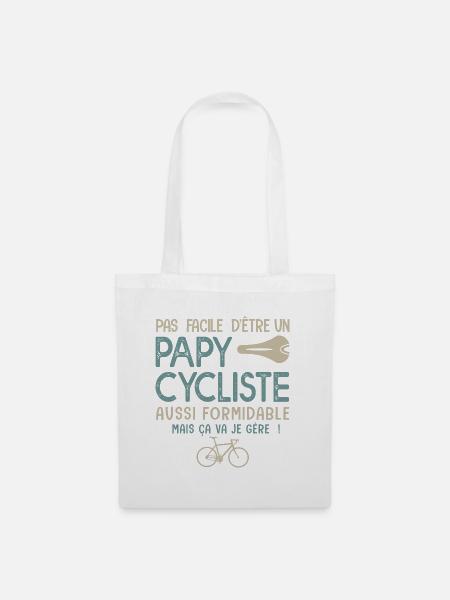 papy cycliste formidable vélo velo vélos - Sac en tissu - blanc