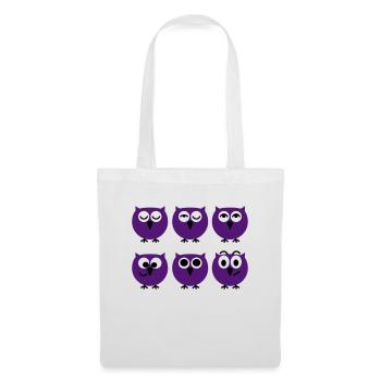 Funny Owl Faces | T-shirts printing - Tote Bag - white - Front