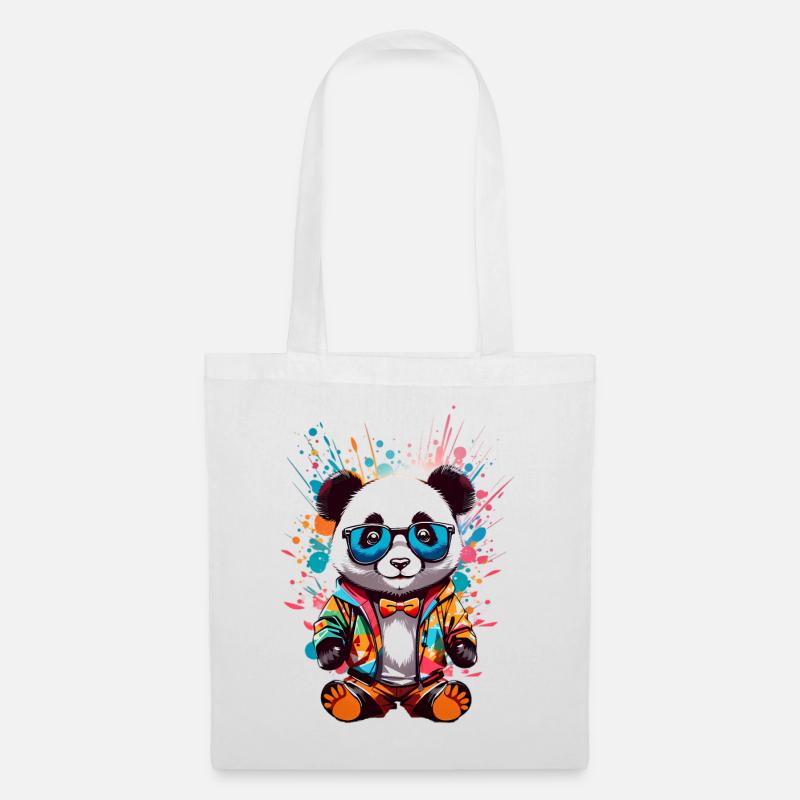 Coole Panda - Stoffbeutel - Weiß