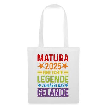 Matura 2025 Eine Legende verlässt das Gelände - Stoffbeutel - Weiß - Vorne