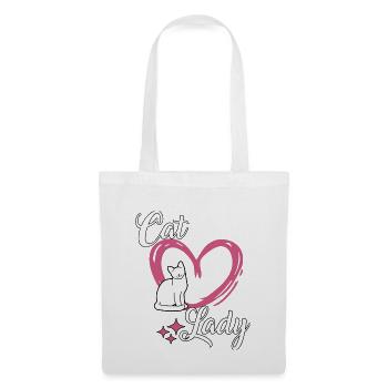 Niedliches Katzen Spruch Outfit Cat Lady Katzen - Stoffbeutel - Weiß - Vorne